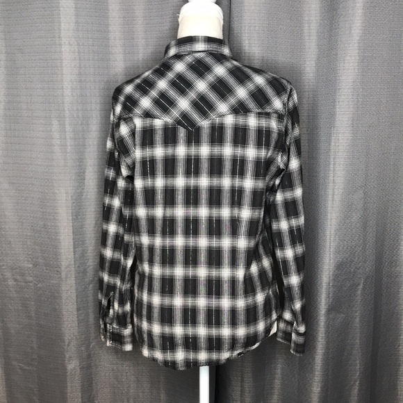CUMBERLAND OUTFITTERS LARGE BLACK GRAY PLAID - Picture 2 of 9